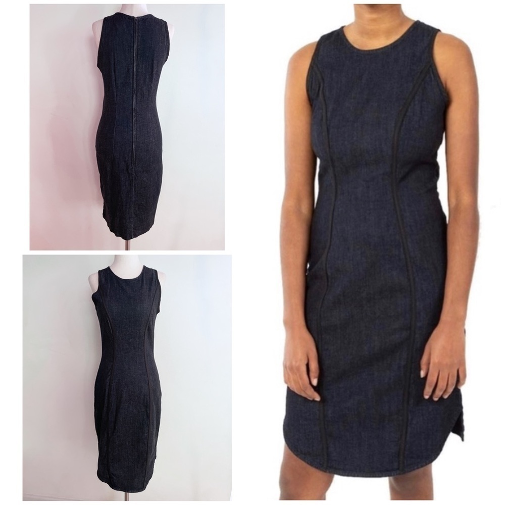 EUC Prairies Underground Scuba Denim Body-con Cotton USA Sheath Cocktail Dress‌‍